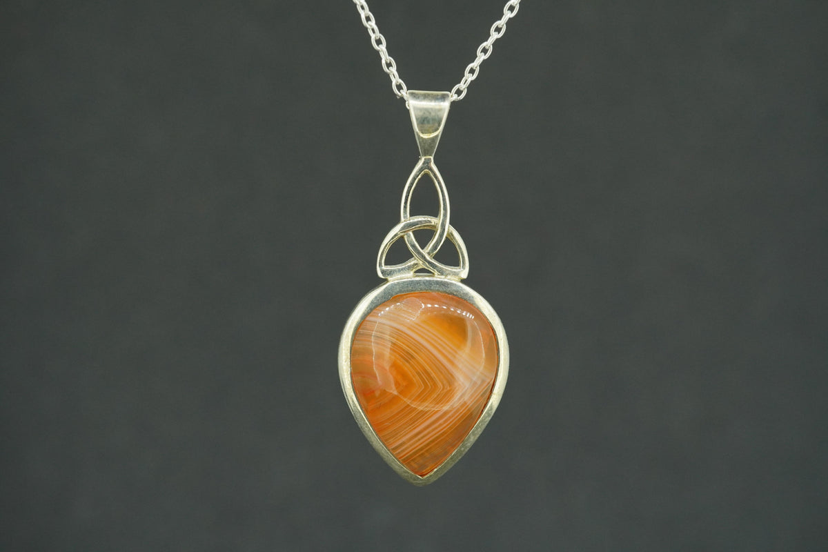 Indian Carnelian Sterling Silver Celtic Pendant
