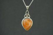 Indian Carnelian Sterling Silver Celtic Pendant