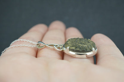 Ammonite Sterling Silver Celtic Pendant