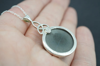 Ammonite Sterling Silver Celtic Pendant