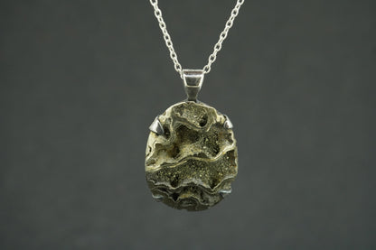 Glittering Pyrite Sterling Silver Pendant