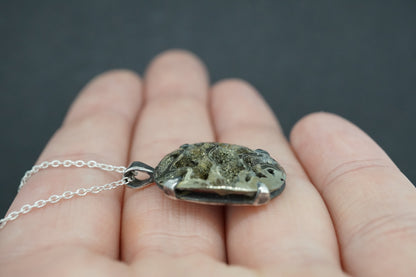 Glittering Pyrite Sterling Silver Pendant