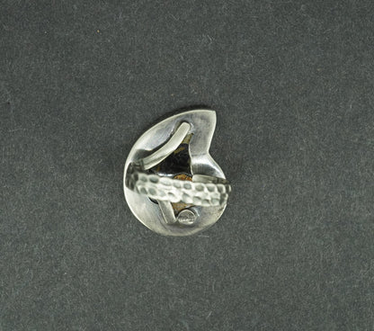Haematite Ammonite Sterling Silver Ring