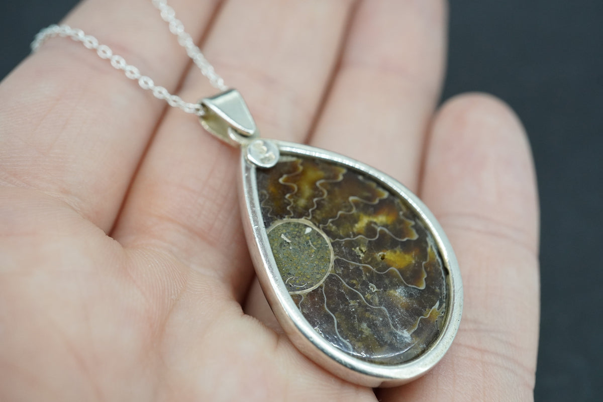 Ammonite Sterling Silver Pendant