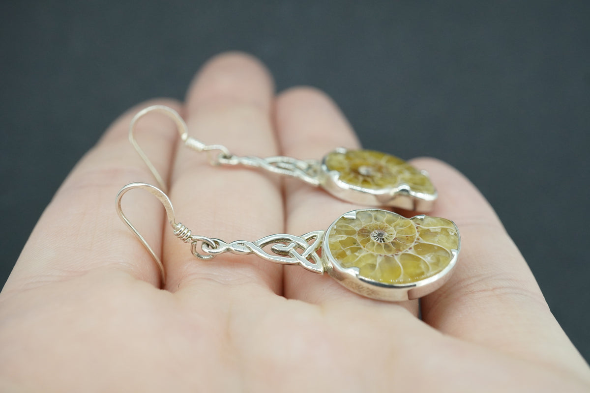 Ammonite Sterling Silver Earrings