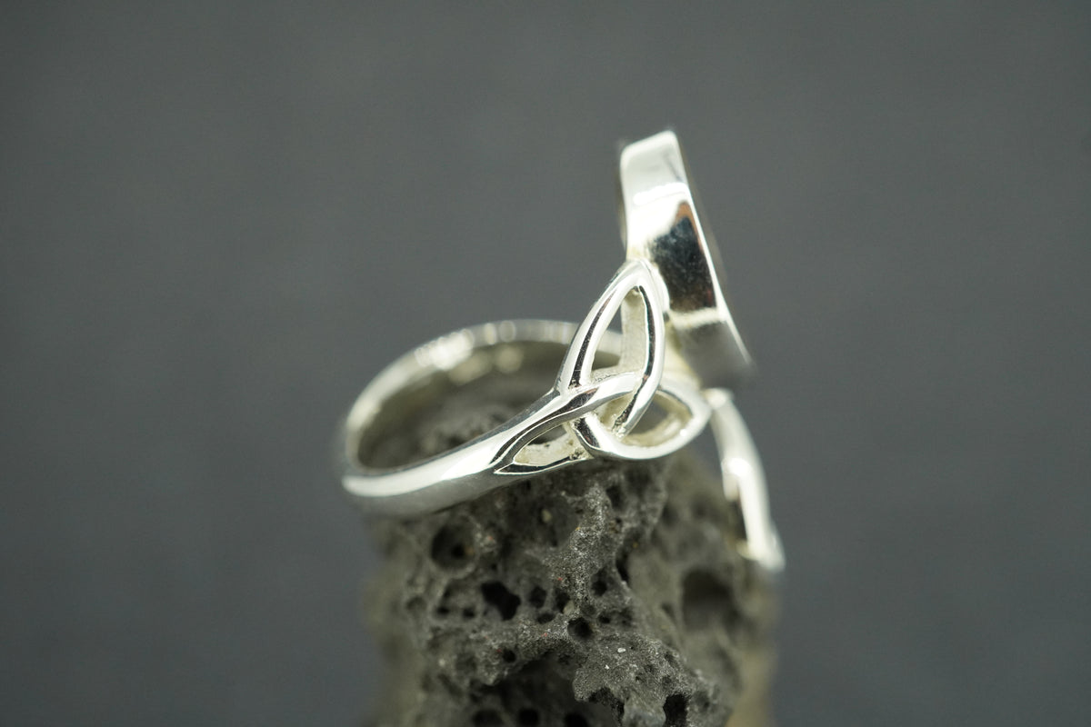 Ammonite Sterling Silver Trinity Ring