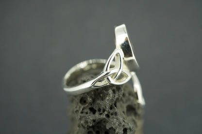 Ammonite Sterling Silver Trinity Ring