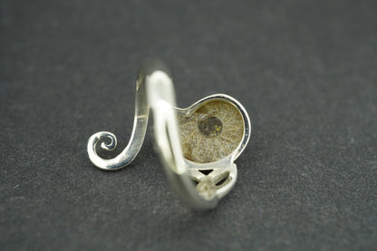 Ammonite Sterling Silver Trinity Ring