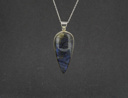 Labradorite Sterling Silver Drop Pendant