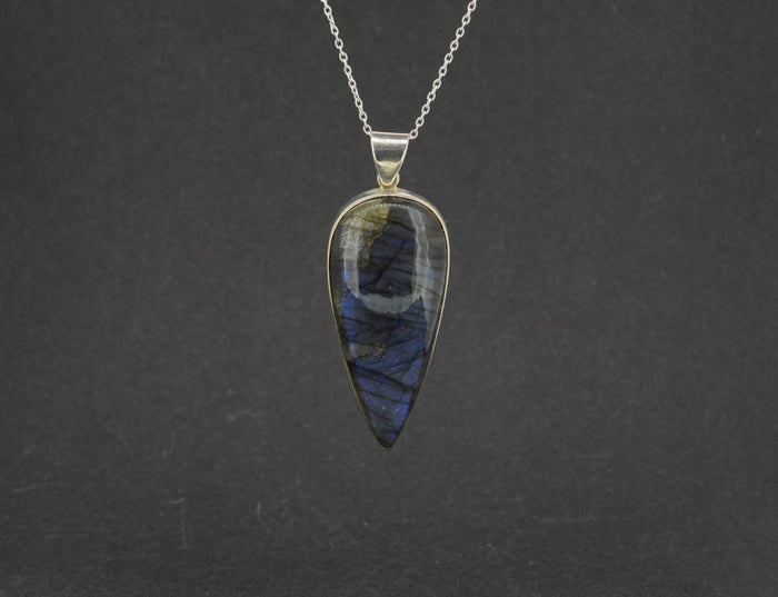 Labradorite Sterling Silver Drop Pendant