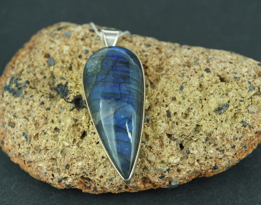 Labradorite Sterling Silver Drop Pendant