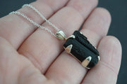 Black Tourmaline Sterling Silver Pendant