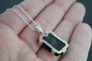 Black Tourmaline Sterling Silver Pendant