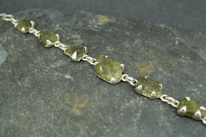 Moldavite Sterling Silver Bracelet