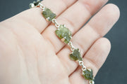 Moldavite Sterling Silver Pendant Bracelet