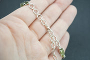 Moldavite Sterling Silver Pendant Bracelet