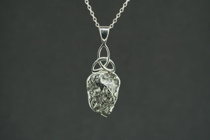 Meteorite Sterling Silver Drop Celtic Pendant