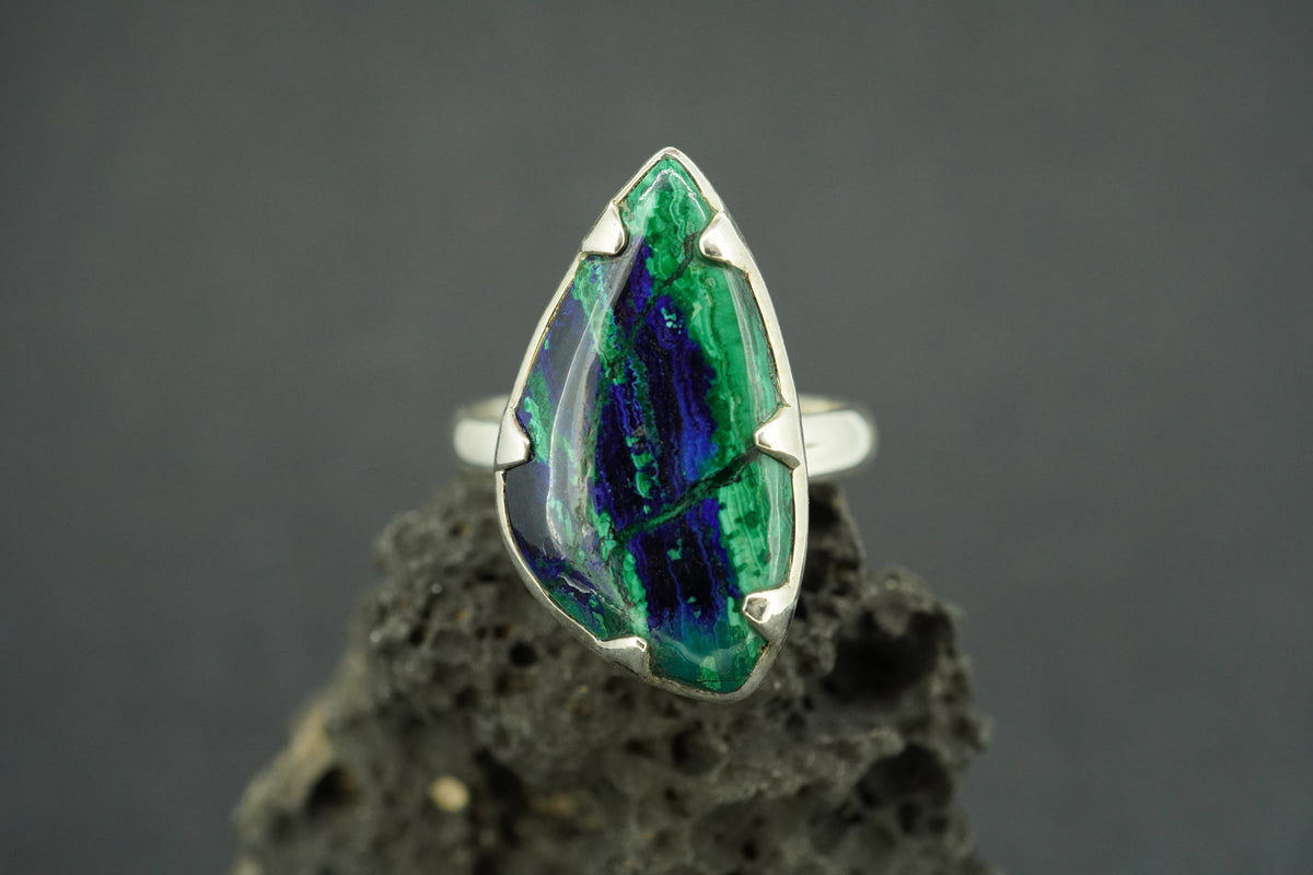 Azurite Malachite Sterling Silver Ring