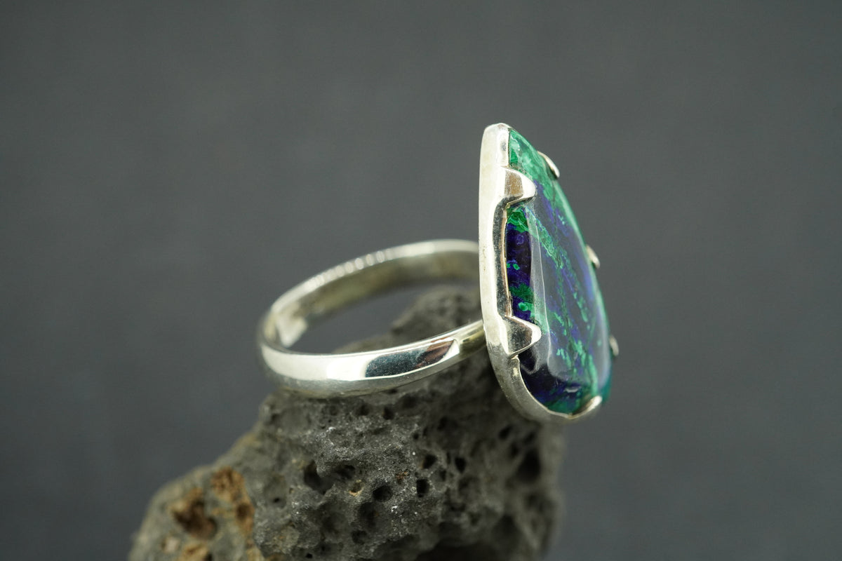 Azurite Malachite Sterling Silver Ring
