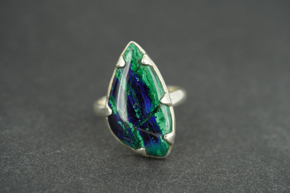 Azurite Malachite Sterling Silver Ring