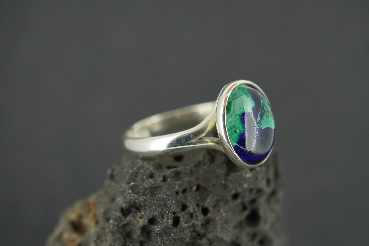 Azurite Malachite Sterling Silver Ring