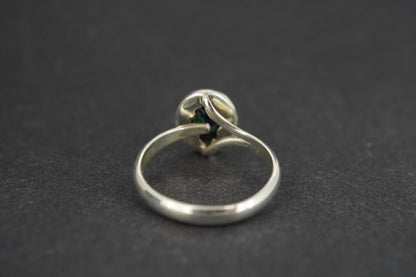 Azurite Malachite Sterling Silver Oval Ring