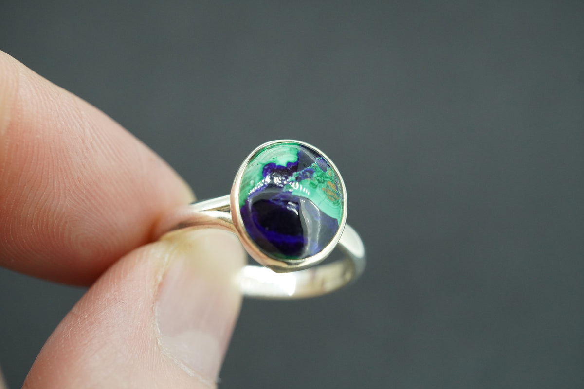 Azurite Malachite Sterling Silver Ring