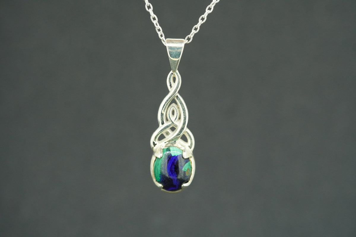 Azurite Malachite Sterling Silver Pendant