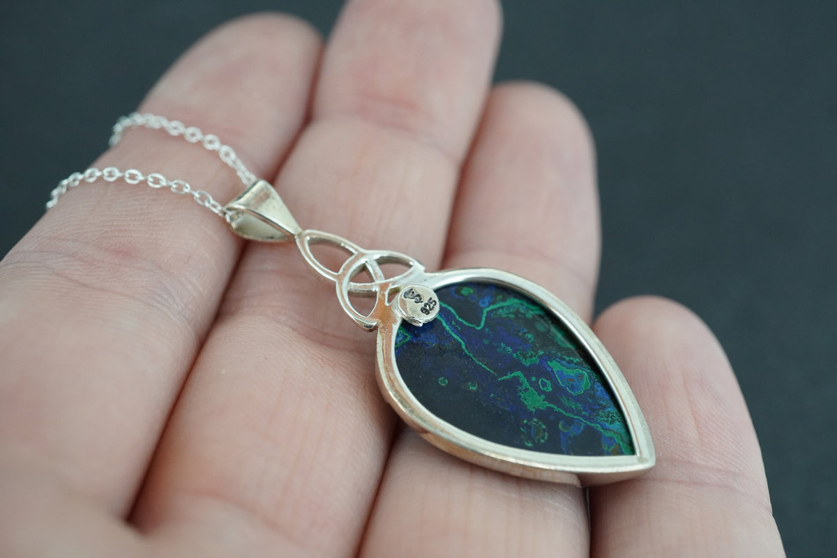 Azurite Malachite Sterling Silver Pendant