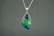 Azurite Malachite Sterling Silver Pendant