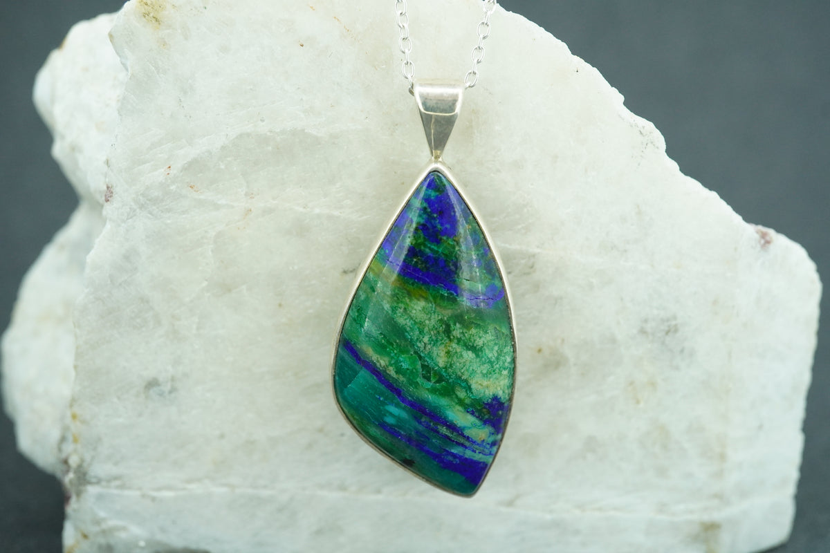 Azurite Malachite Sterling Silver Pendant