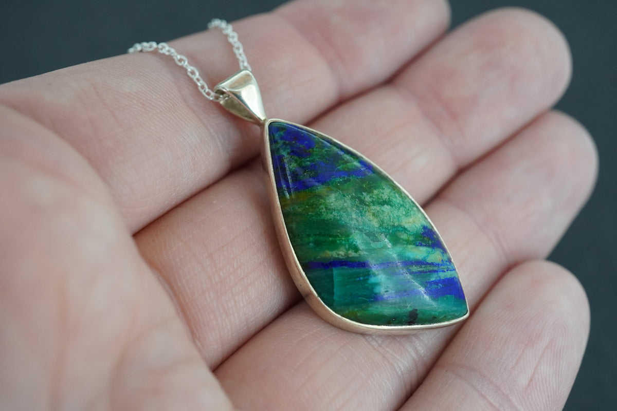 Azurite Malachite Sterling Silver Pendant