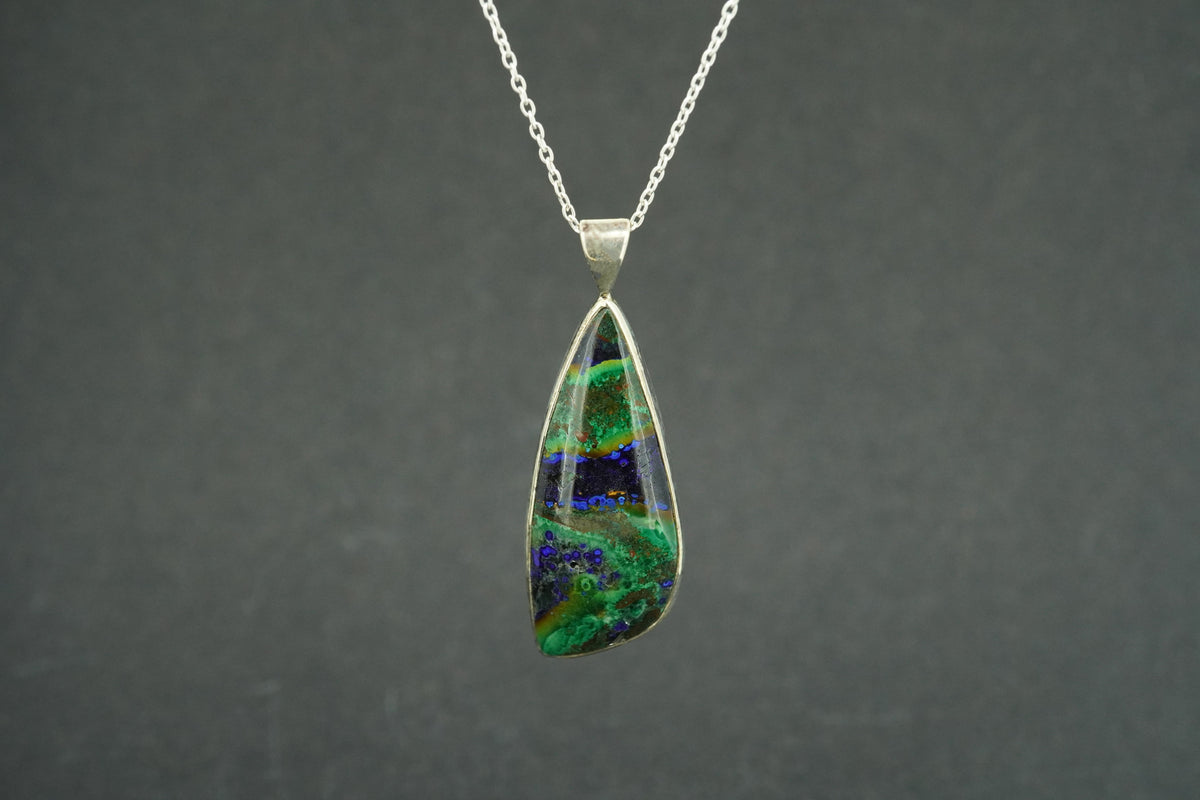 Azurite Malachite Sterling Silver Pendant