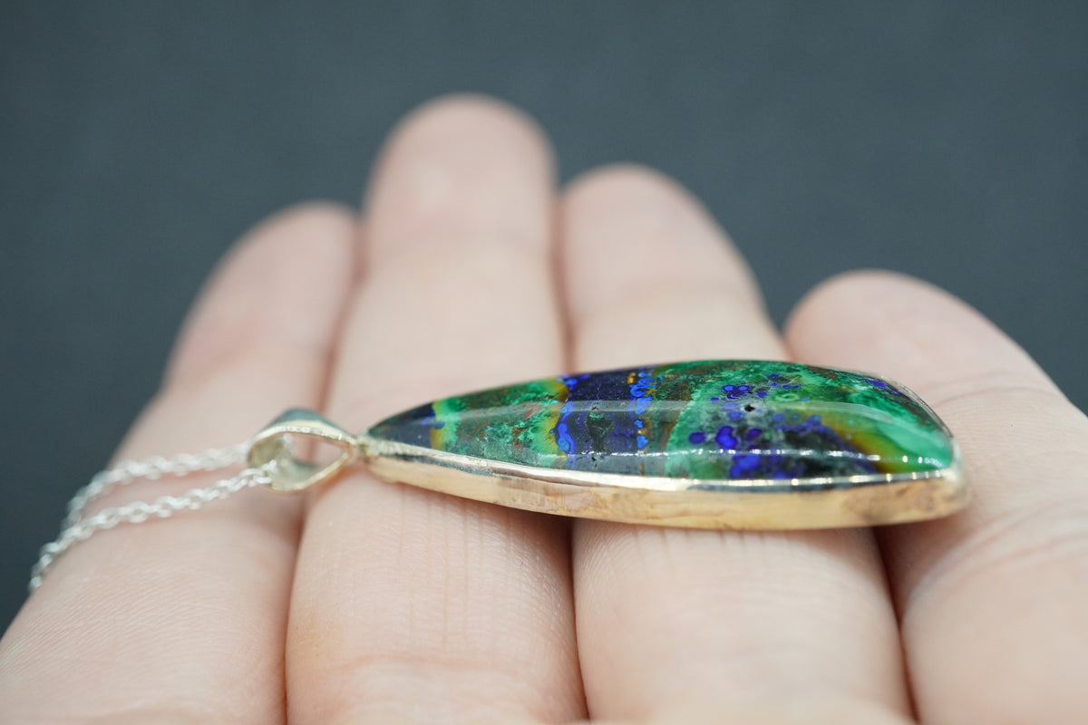 Azurite Malachite Sterling Silver Pendant