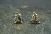 Fossilised Shark Tooth Sterling Silver Earrings