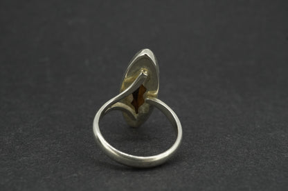 Tiger's Eye Sterling Silver Marquise Ring
