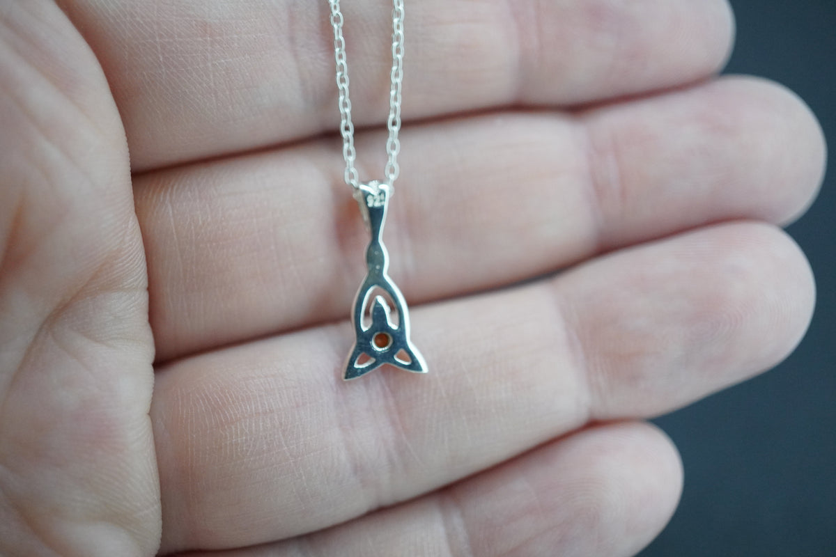 Elie Ruby Sterling Silver Celtic Pendant