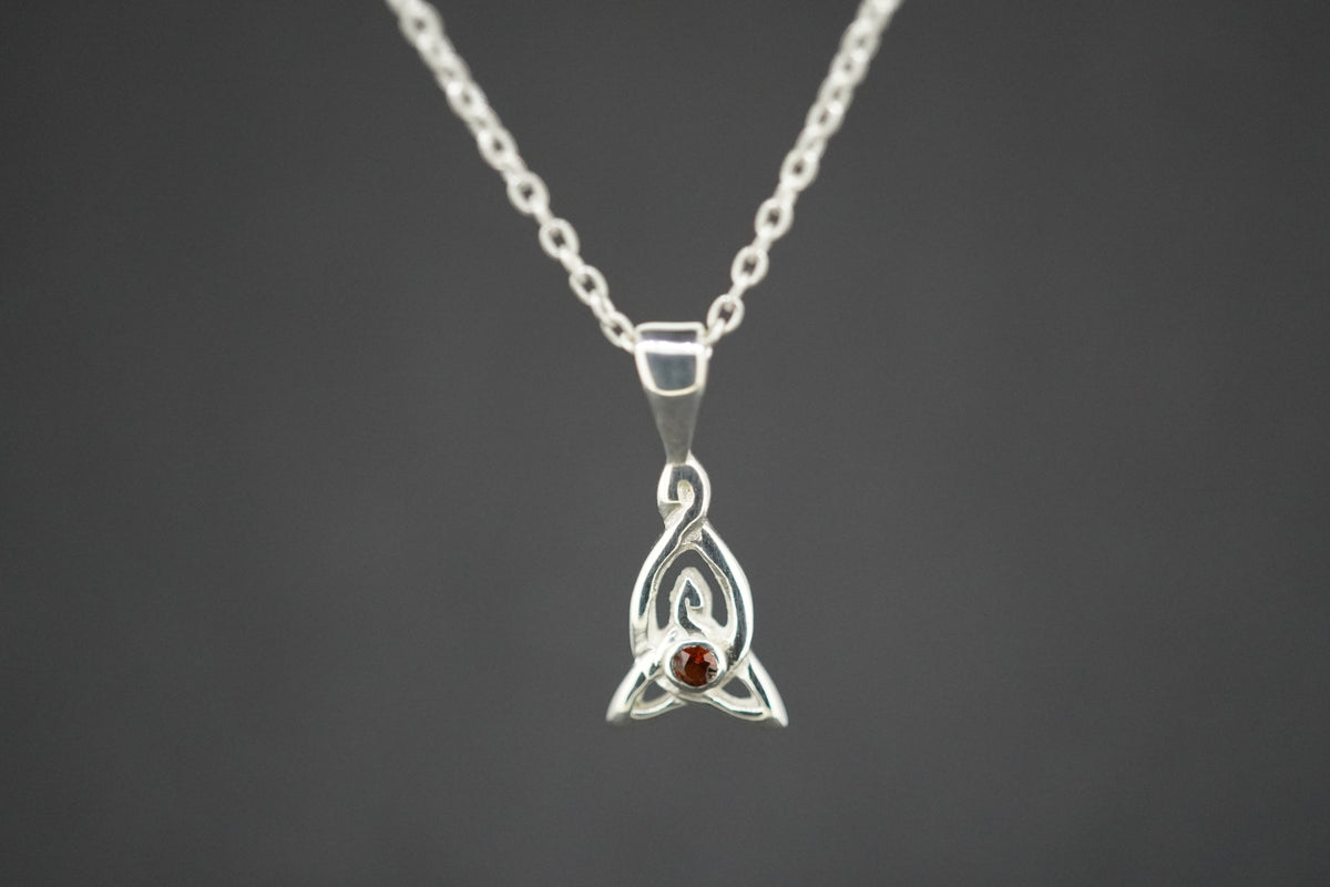 Elie Ruby Sterling Silver Celtic Pendant