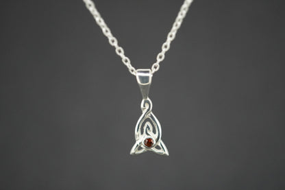 Elie Ruby Sterling Silver Celtic Pendant