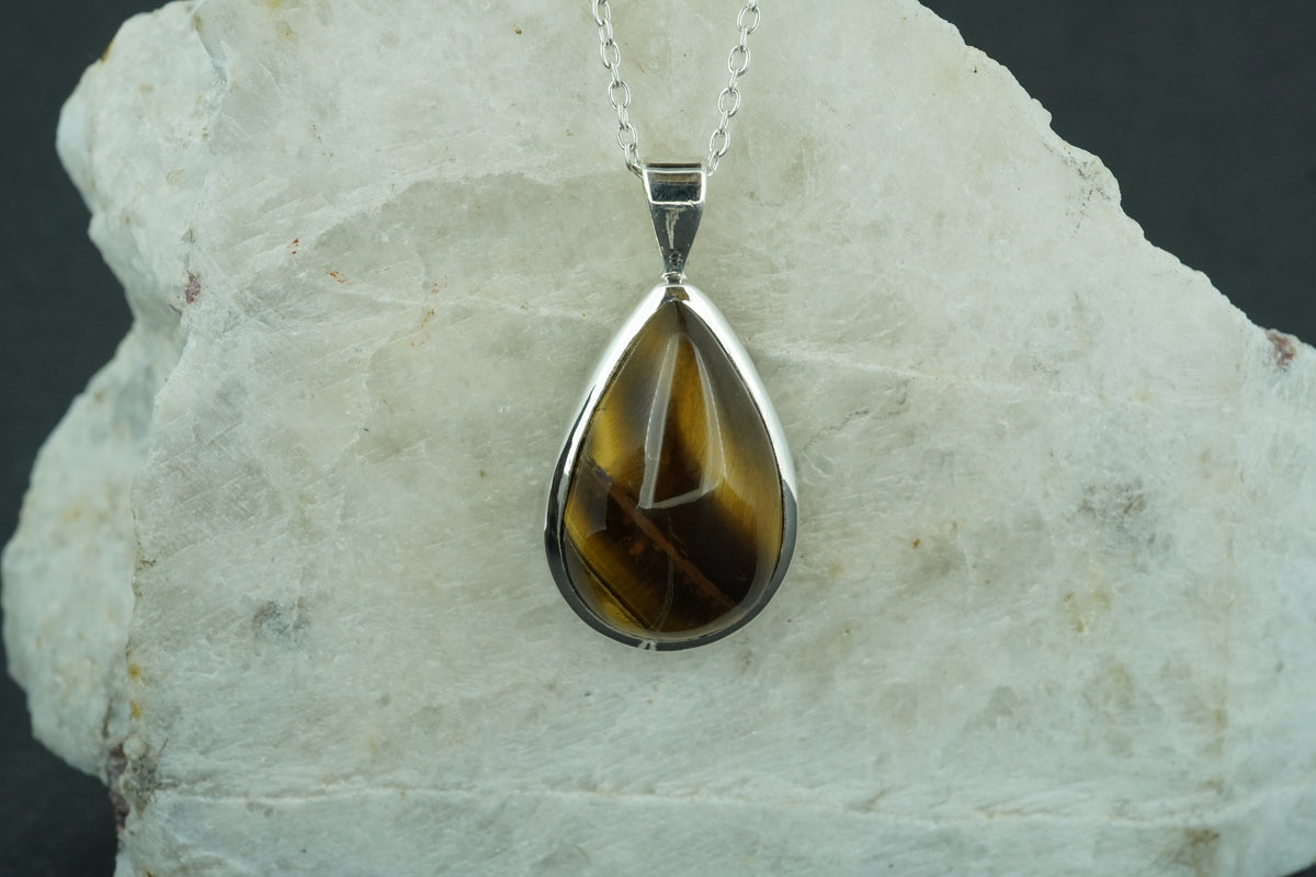Tiger's Eye Sterling Silver Pendant