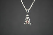 Scottish Knoydart Garnet Sterling Silver Celtic Pendant