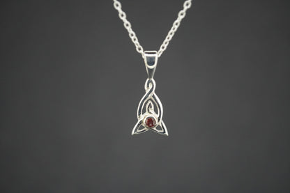 Scottish Knoydart Garnet Sterling Silver Celtic Pendant