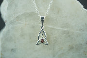 Scottish Knoydart Garnet Sterling Silver Celtic Pendant