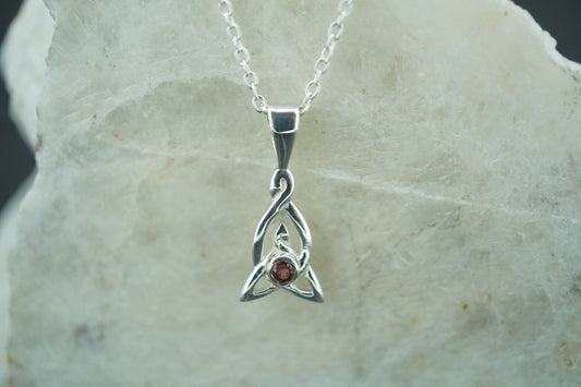 Scottish Knoydart Garnet Sterling Silver Celtic Pendant