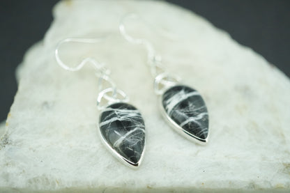 Ullapool Stone Sterling Silver Celtic Earrings