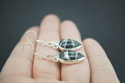 Ullapool Stone Sterling Silver Celtic Earrings