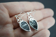 Ullapool Stone Sterling Silver Celtic Earrings