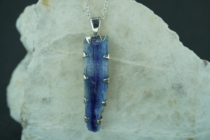 Brazilian Kyanite Sterling Silver Drop Pendant