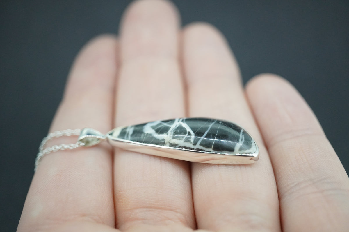Ullapool Stone Sterling Silver Long Pendant