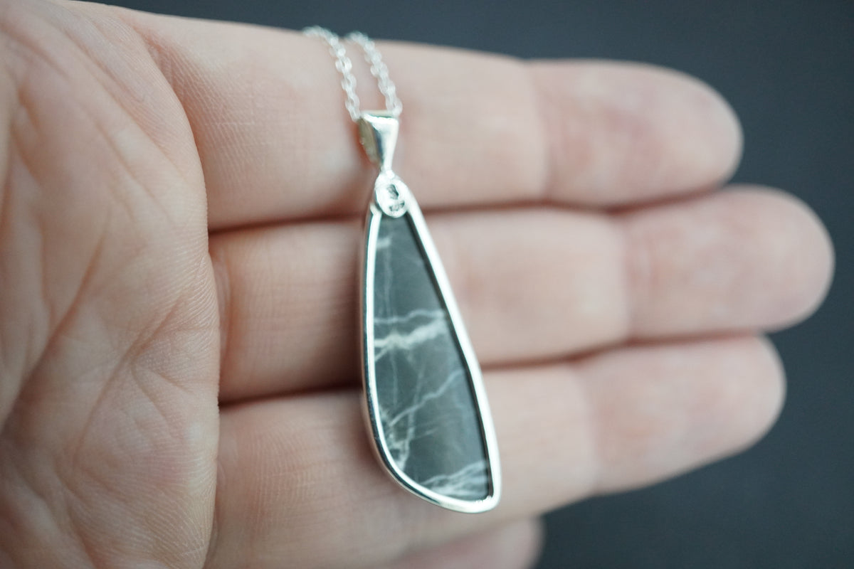 Ullapool Stone Sterling Silver Long Pendant